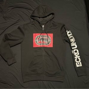 Ecko Unltd. Rhino Logo Men's Black Full Zip Hooded Jacket Size Medium